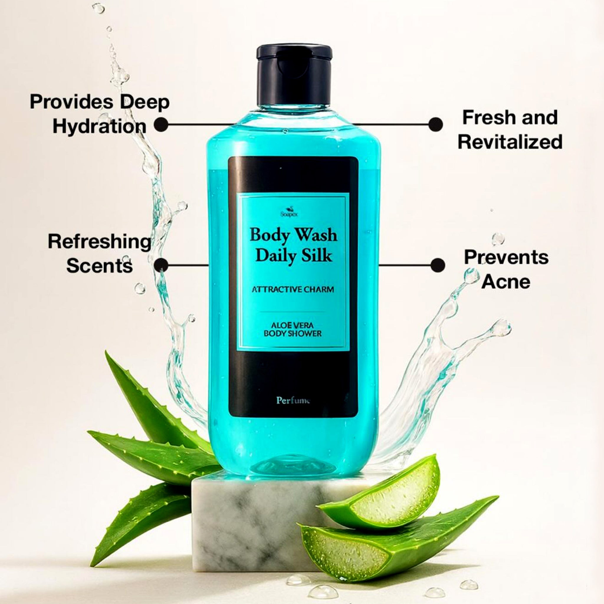 Soapex Aleo Vera Extract & Vitamin E Body Wash